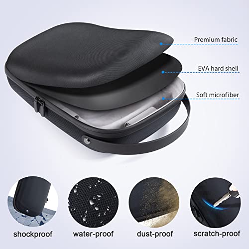 CoBak Hard Carrying Case for Meta Oculus Quest 2 - Magnetic Charging, Multiple Compartments for Basic/Elite Version VR Headset, Controllers and Accessories - Travel with Power and Protection