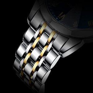 OLEVS Men Watches Stainless Steel Wrist Watch Quartz Analog Waterproof Luminous Date Diamond Wrist Watch Luxury Casual Watch for Men