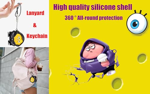 [2Pack] AirPods Pro 2nd/1st Generation Case Cover 2022/2019 with Cleaner kit&Replacement Eartips(S/M/L),Funny Fun Kawaii 3D Cartoon Characters Soft Silicone AirPod Pro Case with Keychain and Lanyard
