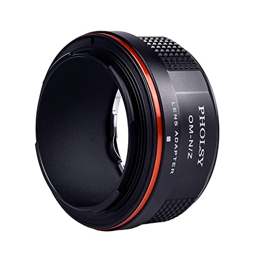 PHOLSY Lens Mount Adapter Compatible with Olympus Zuiko OM Lens to Nikon Z Mount Camera Body Compatible with Nikon Z fc, Z30, Z9, Z8, Z6 II, Z7 II, Z6, Z7, Z5, Z50