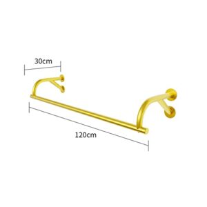 Wall Mount Clothing Rack, Modern Simple Iron Garment Rack Bar Retail Display Clothes Shelf Multi-purpose Hanging Rod For Bathroom Hanging Towel Rack For Closet, Laundry Drying Rack ( Color : Gold-A ,