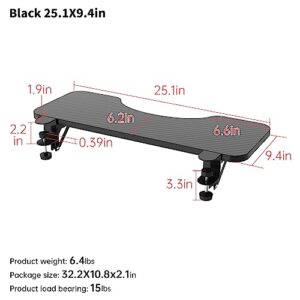 Circular Arc Desk Extender Tray, Ergonomics Computer Elbow Arm Support,Foldable Keyboard Drawer Tray, Table Mount Arm Wrist Rest Shelf (25.2“×9.4”×3.5“)