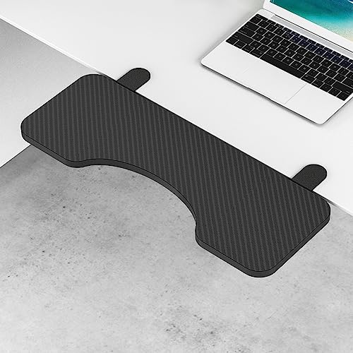 Circular Arc Desk Extender Tray, Ergonomics Computer Elbow Arm Support,Foldable Keyboard Drawer Tray, Table Mount Arm Wrist Rest Shelf (25.2“×9.4”×3.5“)