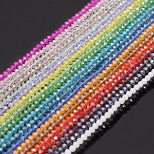 2400pcs 20colors ab color faceted crystal glass beads wholesale about 4mm transparent color rondelle crystal beads strands spacer beads for jewelry making diy accessories