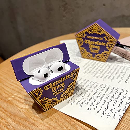 Compatible with Airpods 3rd Generation Case, Cute Soft Silicone Protective Cover with Keychain,Anti-Drop Anti-Slip Anti-Scratch,Great for Men Women Girls (Chocolate Frog/3)