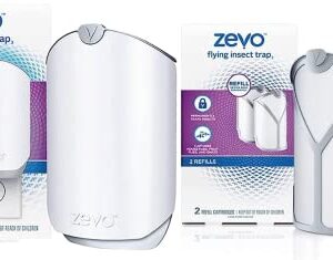 MELTINK ZEVO Indoor Flying Insect Trap for Fruit Flies, Gnats, and House Flies (1 Plug-in Base + 3 Refill Cartridge)