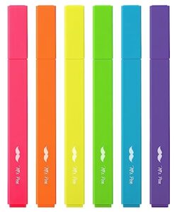 mr. pen- aesthetic highlighters, 6pcs, chisel tip, vibrant colors, highlighters assorted colors, bible highlighters and pens no bleed, cute highlighters, no bleed highlighters for bible pages no bleed
