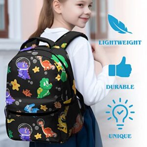 Dacawin Cute Dinosaurs Backpack Ocean Theme Cartoon Animals Backpacks Dino Starfish Corals Casual Daypack Lightweight Durable Elementary School Bags for Toddler Kids Boys Girls