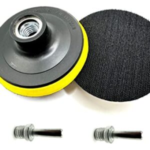 Pro-Graad 2 Pack 4" Hook and Loop Backing Pads Foam Backer Pad with 5/8”-11 – 4 inch Backup Pads for use with Angle Grinder or Drill Sanding Polishing Discs – Includes 2pcs 0.30” (8mm) Shank Adapters