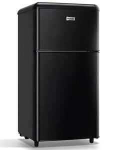 wanai small refrigerator with freezer 3.5 cu.ft mini fridge for bedroom dual door adjustable shelves dorm refrigerator suitable for home garage office college black