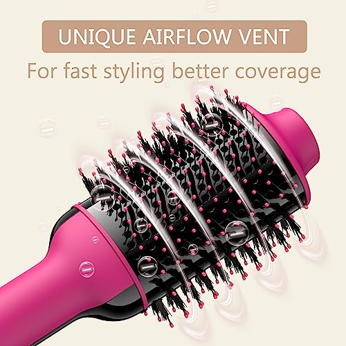 Hair Dryer Brush Blow Dryer Brush in One Upgraded 4 in 1 Hair Dryer and Styler Volumizer with Negative Ion Anti-frizz Ceramic Titanium Barrel Hot Air Brush