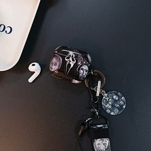 Slasher Horror Movie AirPod 3rd Generatio Case，with Keychain Clip Carabiner and Lanyard，Designed for Those who Like Thrilling Horror Themes Girls Women Men AirPod 3rd Case