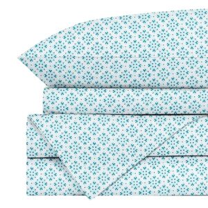 jumee 4pc king sheet set, soft microfiber floral bed sheets, printed green pattern bedding set with up to 16" deep pocket, breathable & cool, wrinkle and fade resistant, green laminated floral