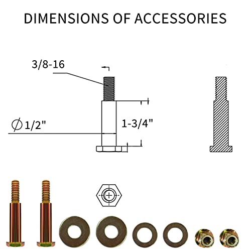 Lawn Mower Wheels 12 Inch 2 Pack for Push Mower Plastic Wheel Set Fits Most Standard Mowers Includes Bolts Nuts Washers