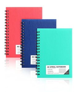 flying eagle premium 4x6 small spiral notebook 3 pack a6 mini journal plastic hardcover 8mm ruled notebook 3 color 468 pages for school work