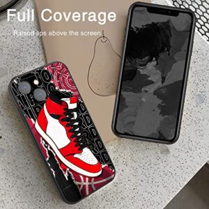 Compatible with iPhone 13 Mini Case Soft TPU Material Designed with Red Basketball Shoes Sneaker, Suitable for Energetic Sports-Loving Young People