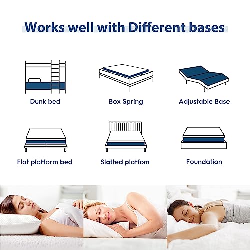 ELEMUSE King Mattress 10 Inch Cooling Gel Memory Foam Mattress, CertiPUR-US® Certified Breathable Bed in a Box for Pressure Relief, Fiberglass-Free