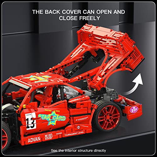 Mould King Ferrari F40 LM Racing Car Building Sets Toy with Remote Contral, 13095 Technology Super Car Model Building Blocks,1:10 Collectible Car Building Kits for Fans Adult Teens 14+(2688 Pieces)