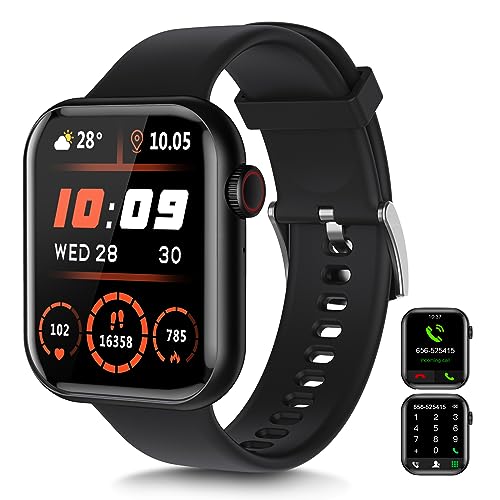 Smart Watch for Android iOS(Answer/Make Call) - 1.9" Full Touch Screen Smartwatch for Men Women, 120 Sport Modes, Fitness Tracker Smart Watch with Heart Rate Sleep Monitor, BP, SpO2, AI Voice