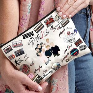 CTROW Kpop Stray Kids Makeup Bag,Stray Kids Toiletry Bag for Fans,SKZOO Character Travel Makeup Bag,SKZ Makeup Accessories,Stray Kids Zipper Makeup Bag, Fans Gifts for Best Friends Niece