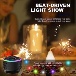 BassPal Bluetooth Speakers, IPX7 Waterproof Shower Speaker, Portable Speaker with LED Display, FM Radio, Suction Cup, Light Show, Built-in Mic, Best Gifts for Pool Beach Home Party Travel Outdoors