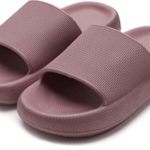 WHITIN Shower Slippers for Women Non Slip Cushioned Slides Size 9 10 Quick Drying Female Floor Outdoor Indoor Fashionable Lightweight Blush 40-41