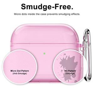 Svanove for Airpods Pro 3rd Generation Case Clear (2021), Transparent Cute Airpods 3 Case Silicone Cover Accessories, Soft TPU Rubber Airpods Case for Women Girl, Pink