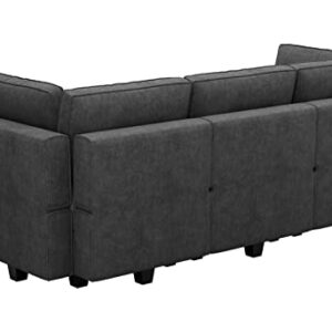 Belffin Modular Sofa Bed Module Sectional Sleeper Sofa Convertible Sectional Couch Bed Set Sleeper Couches Dark Grey