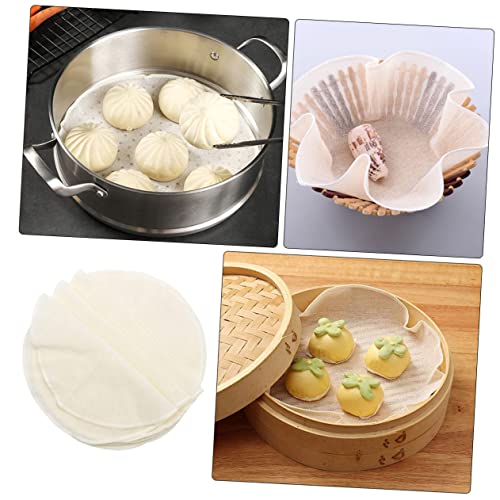 SHOWERORO 20pcs Steamed Cloth Round Steamer Cloth Cotton Steamer Mat Steamer Gauze Grid Bed Sheets Deshidratador De Alimentos Steamer Cloths for Steamed Bun Steamer Cushion Home Placemat