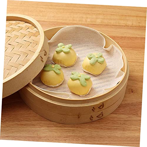 SHOWERORO 20pcs Steamed Cloth Round Steamer Cloth Cotton Steamer Mat Steamer Gauze Grid Bed Sheets Deshidratador De Alimentos Steamer Cloths for Steamed Bun Steamer Cushion Home Placemat