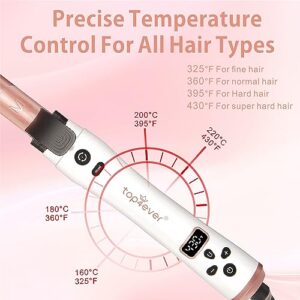 3 in 1 Auto Rotating Curling Iron - TOP4EVER Automatic Hair Curler with Interchangeable Curling Wand (0.75", 1", 1.25"), Adjustable Temp, Instant Heat Hair Styling Hot Tools for All Hair Types