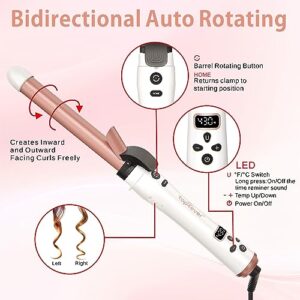 3 in 1 Auto Rotating Curling Iron - TOP4EVER Automatic Hair Curler with Interchangeable Curling Wand (0.75", 1", 1.25"), Adjustable Temp, Instant Heat Hair Styling Hot Tools for All Hair Types
