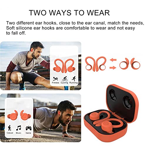 Wireless Bluetooth Earphone Sports Waterproof TWS Wireless Headphones HiFi Stereo Earbuds Noise Cancelling Headset with Mic (T20 Black-Button)