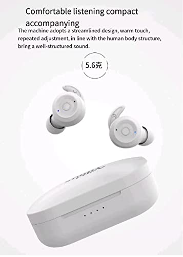 Wireless Bluetooth Earphone Sports Waterproof TWS Wireless Headphones HiFi Stereo Earbuds Noise Cancelling Headset with Mic (T20 Black-Button)