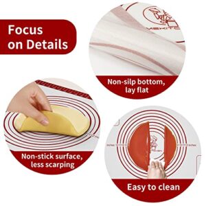 Silicone Baking Mat, Non Stick Pastry Mat Sheet for Dough Rolling, Nonslip Fondant/Pie Crust Mat, Counter Mat Oven Liner Mat for Making Cookies Macarons Bread Baking Supplies Extra Large 26 x 16 Inch