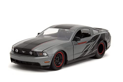 Big Time Muscle 1:24 2010 Ford Mustang GT Die-Cast Car, Toys for Kids and Adults(Charcoal Grey)