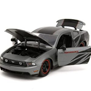 Big Time Muscle 1:24 2010 Ford Mustang GT Die-Cast Car, Toys for Kids and Adults(Charcoal Grey)