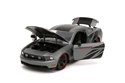 Big Time Muscle 1:24 2010 Ford Mustang GT Die-Cast Car, Toys for Kids and Adults(Charcoal Grey)