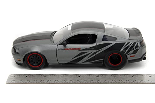 Big Time Muscle 1:24 2010 Ford Mustang GT Die-Cast Car, Toys for Kids and Adults(Charcoal Grey)