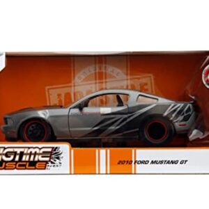 Big Time Muscle 1:24 2010 Ford Mustang GT Die-Cast Car, Toys for Kids and Adults(Charcoal Grey)