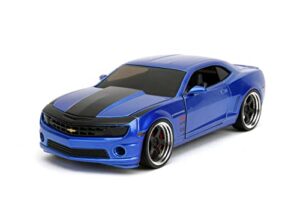 big time muscle 1:24 2010 chevy camaro die-cast car, toys for kids and adults(candy blue)