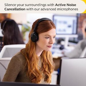 Jabra Evolve2 65 Flex Stereo Headset with Bluetooth, Wireless Charging Pad - Noise-Cancelling ClearVoice Technology & Hybrid Active Noise Cancellation - Certified for Microsoft Teams - Black