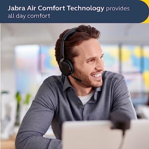 Jabra Evolve2 65 Flex Stereo Headset with Bluetooth, Wireless Charging Pad - Noise-Cancelling ClearVoice Technology & Hybrid Active Noise Cancellation - Certified for Microsoft Teams - Black