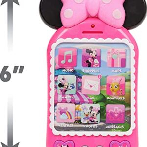 Minnie Mouse Toy Phone for Girls - Bundle with Minnie Mouse Cell Phone Toy with Sound Buttons Plus Bookmark and Stickers | Minnie Mouse Phone for Toddler Girls
