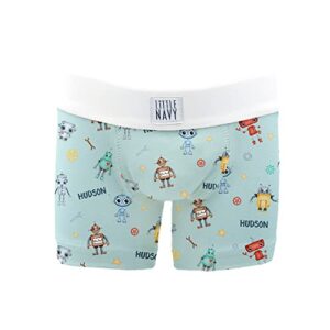 PERSONALIZED PREMIUM BOYS BOXER BRIEF (3 PACK) - Robot World Boy BLUE (4T)