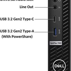 Dell OptiPlex 7000 Micro Form Factor Mini Business Desktop, Intel Core i5-10500T Processor, 32GB RAM, 1TB PCIe SSD, HDMI, 2X DisplayPort, USB Type-C, RJ45, Wi-Fi 6, Windows 11 Pro, Black