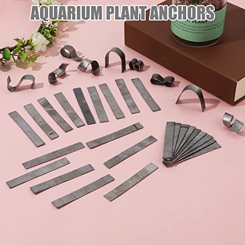 SAVITA 50pcs Aquarium Plant Weights Anchors, Bendable Plant Anchors Aquarium Over Weight Reinforced Metal Aquatic Plant Weights for Live Plants in Fish Tank Ponds to Avoid Floating