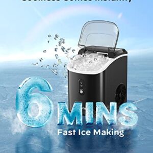 Nugget Ice Maker Countertop - 33lbs/24H, Silonn Pebble Ice Maker Machine with Self-Cleaning Function, Ice Makers for Home Kitchen Office