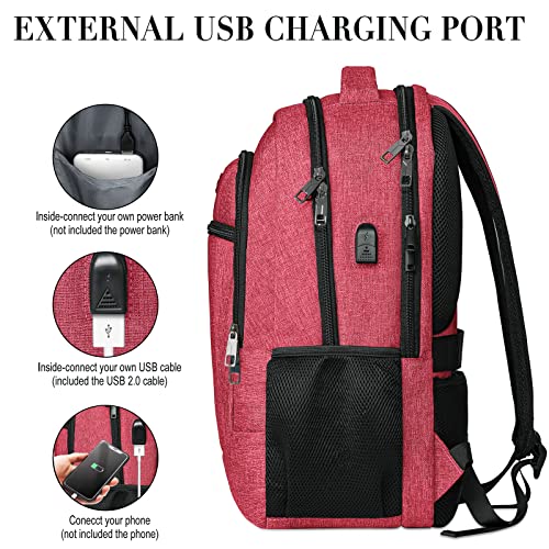 BIKROD Backpack for Women and Men, Extra Large School Backpacks for Teens, Water Resistant Back Pack with USB Charging Port Fits 17 Inch Laptop, Business Anti Theft Durable Computer Bag Gifts