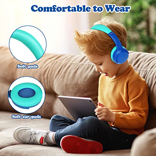 FFZ Kids Headphones Wireless, Bluetooth Headphones for Kids with Volume Limited, Adjustable Over Ear Headphones Built in Microphone Bluetooth 5.3 for Boys Girls, School, Travel, iPad, Tablet, PC